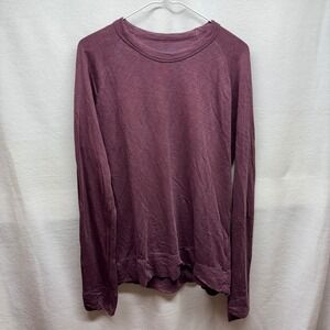 James Perse Heathered Burgundy Long Sleeve Crew Neck‎ Pullover Mens Top